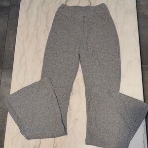 Gray Knit Ribbed Lounge Pants w/flare